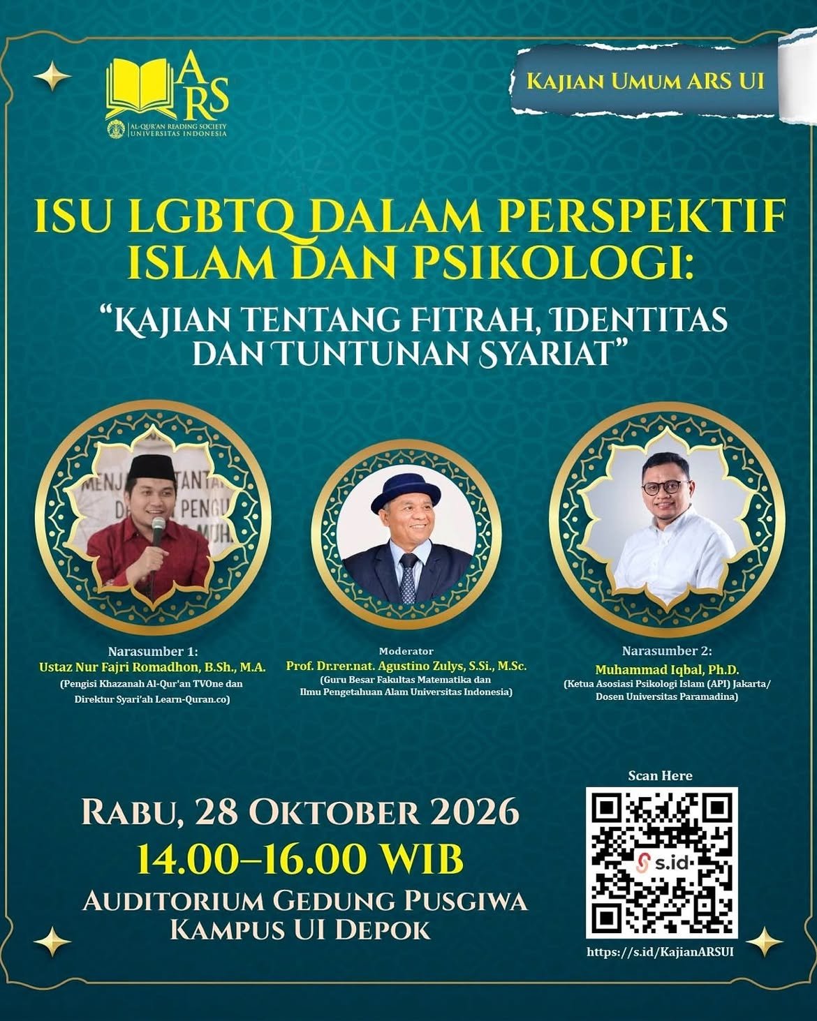 Kajian Umum ARS UI Bahas Isu LGBTQ dari Sisi Islam dan Psikologi