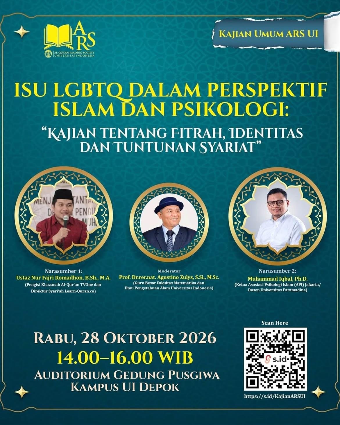 Kajian Umum ARS UI Bahas Isu LGBTQ dari Sisi Islam dan Psikologi